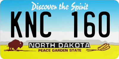 ND license plate KNC160