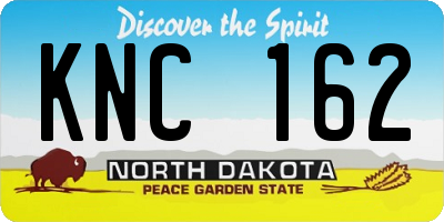 ND license plate KNC162