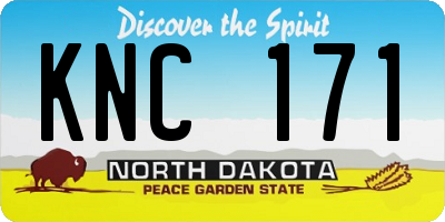 ND license plate KNC171