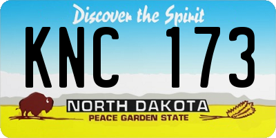 ND license plate KNC173