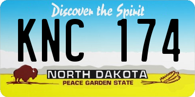 ND license plate KNC174