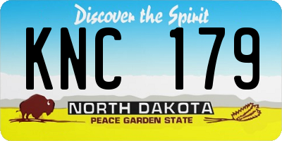 ND license plate KNC179