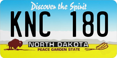 ND license plate KNC180