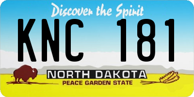 ND license plate KNC181