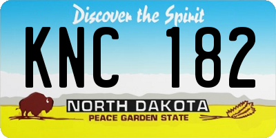 ND license plate KNC182