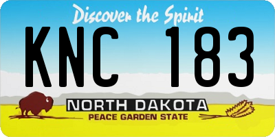 ND license plate KNC183