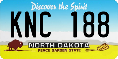 ND license plate KNC188
