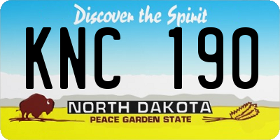ND license plate KNC190