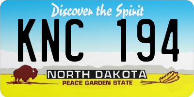 ND license plate KNC194