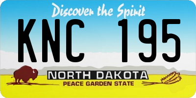 ND license plate KNC195