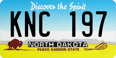 ND license plate KNC197