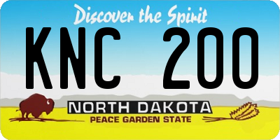 ND license plate KNC200