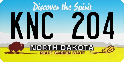 ND license plate KNC204