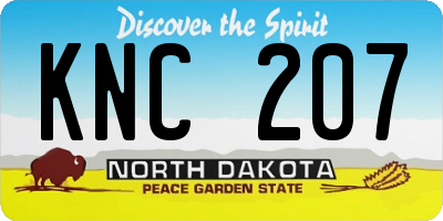 ND license plate KNC207