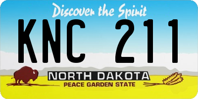 ND license plate KNC211