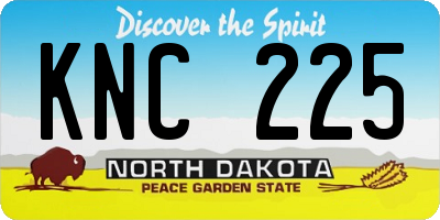 ND license plate KNC225