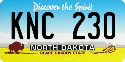 ND license plate KNC230