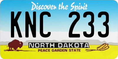 ND license plate KNC233