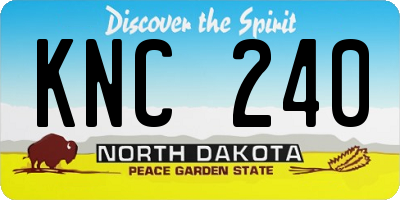 ND license plate KNC240