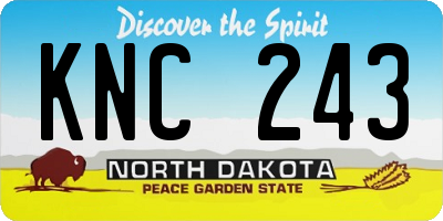 ND license plate KNC243
