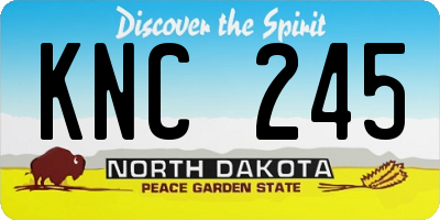 ND license plate KNC245