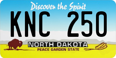 ND license plate KNC250