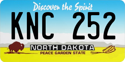 ND license plate KNC252