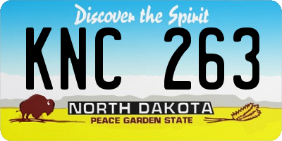 ND license plate KNC263