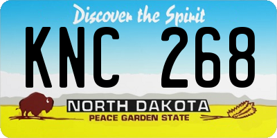 ND license plate KNC268