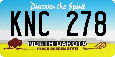 ND license plate KNC278