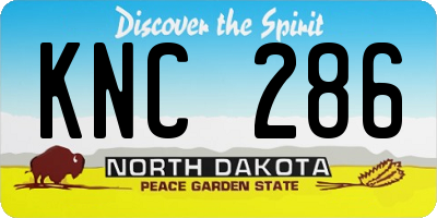 ND license plate KNC286
