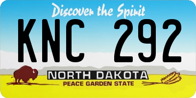 ND license plate KNC292