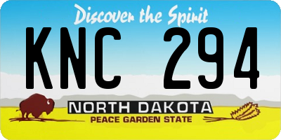 ND license plate KNC294