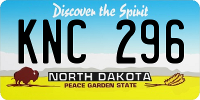 ND license plate KNC296