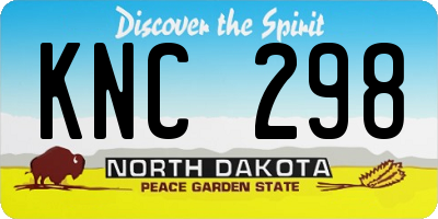 ND license plate KNC298