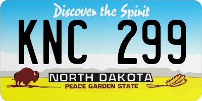 ND license plate KNC299