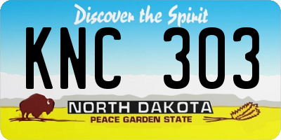 ND license plate KNC303