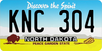 ND license plate KNC304