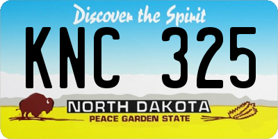 ND license plate KNC325