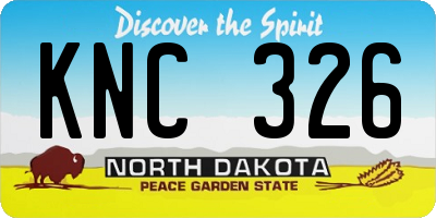 ND license plate KNC326