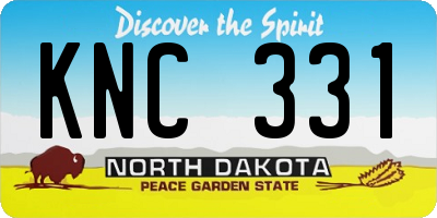 ND license plate KNC331