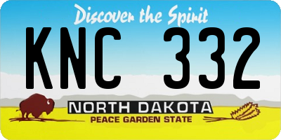 ND license plate KNC332