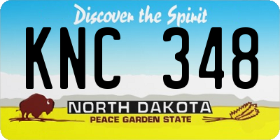 ND license plate KNC348