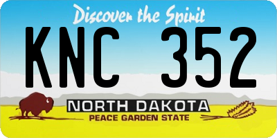 ND license plate KNC352