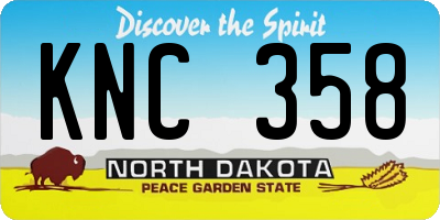 ND license plate KNC358
