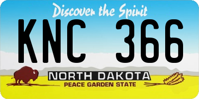 ND license plate KNC366