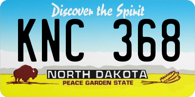 ND license plate KNC368