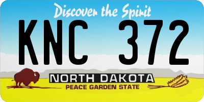 ND license plate KNC372