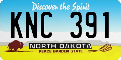 ND license plate KNC391