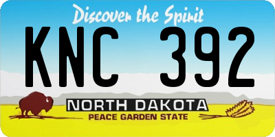ND license plate KNC392
